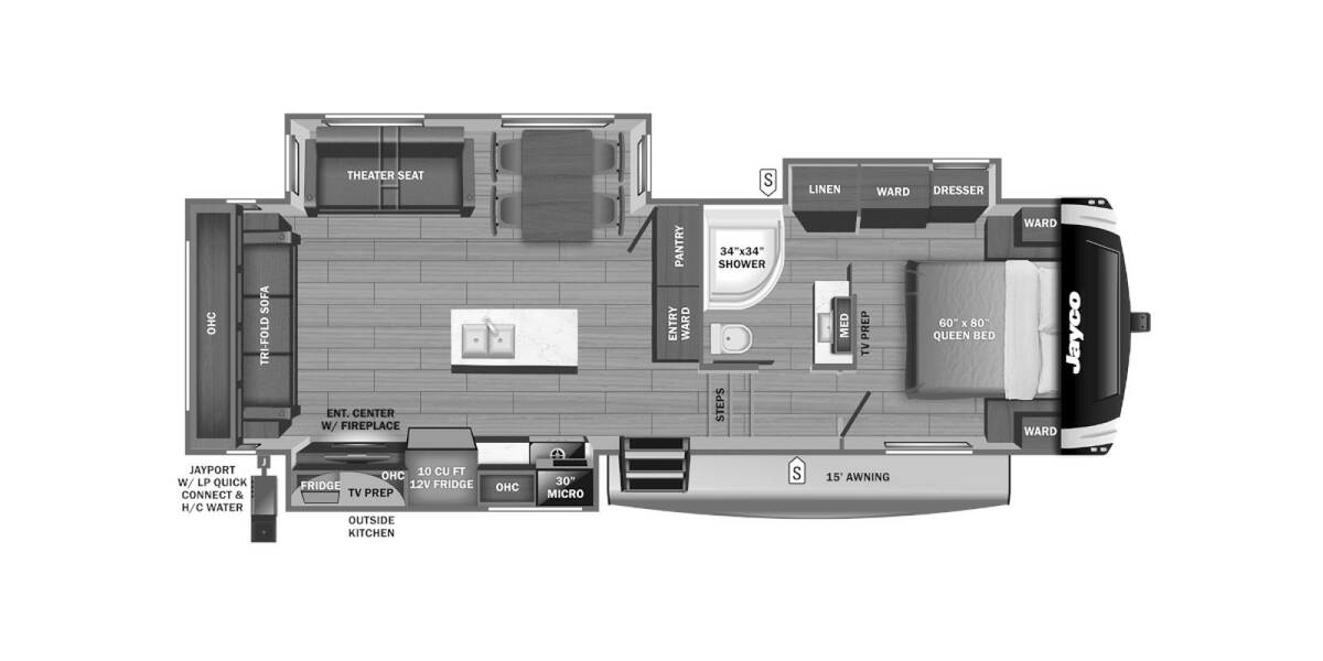 2024 Jayco Eagle 28.5RSTS Fifth Wheel at Homestead RV Center STOCK# 2206 Floor plan Layout Photo