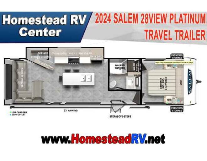 2024 Salem 28VIEWX Platinum Travel Trailer at Homestead RV Center STOCK# 2189 Photo 2